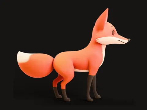 A walking fox, rigged and animated by Bake3D from one image
