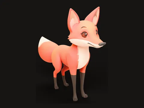 Textured 3D fox made from one image with Bake3D