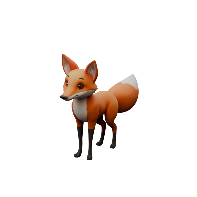 Fox character generated and rigged with Bake3D